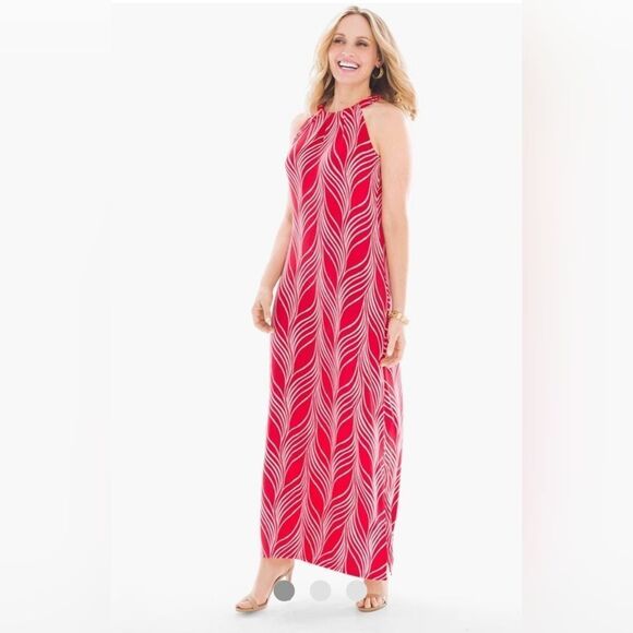 CHICO'S Travelers Graceful Lines Classic Maxi Dress - Chico's Size 0 - Picture 1 of 8